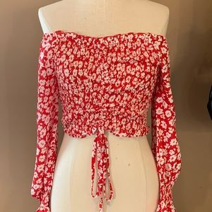 Crop floral top